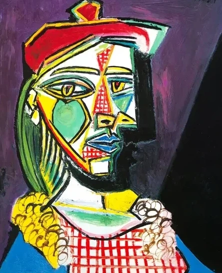 Femme Au B Ret et la Robe Quadrill E (marie - Th R Se Walter)