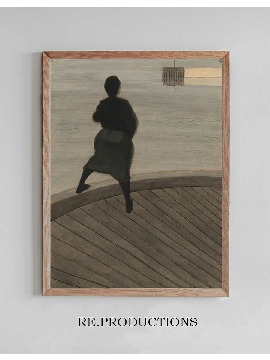 Femme de P Cheur Sur le Ponton