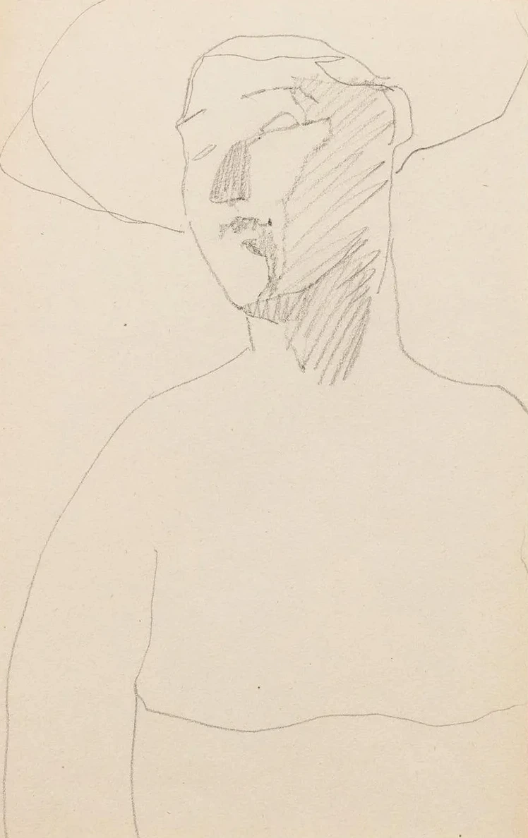 Femme de Trois Quarts Coiff E D Un Chapeau
