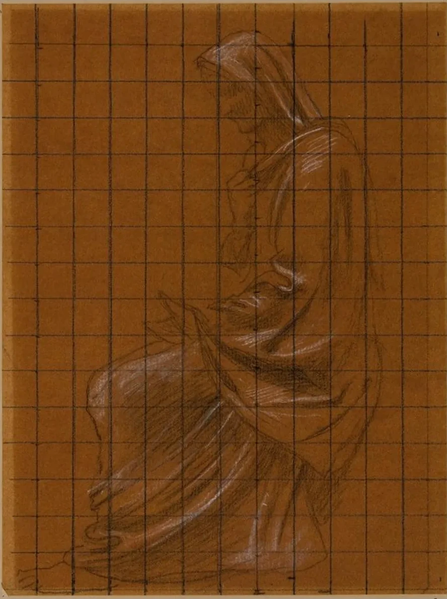 Femme Drap E Assise
