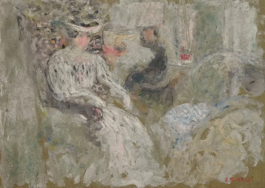 Femme En Blanc Assise