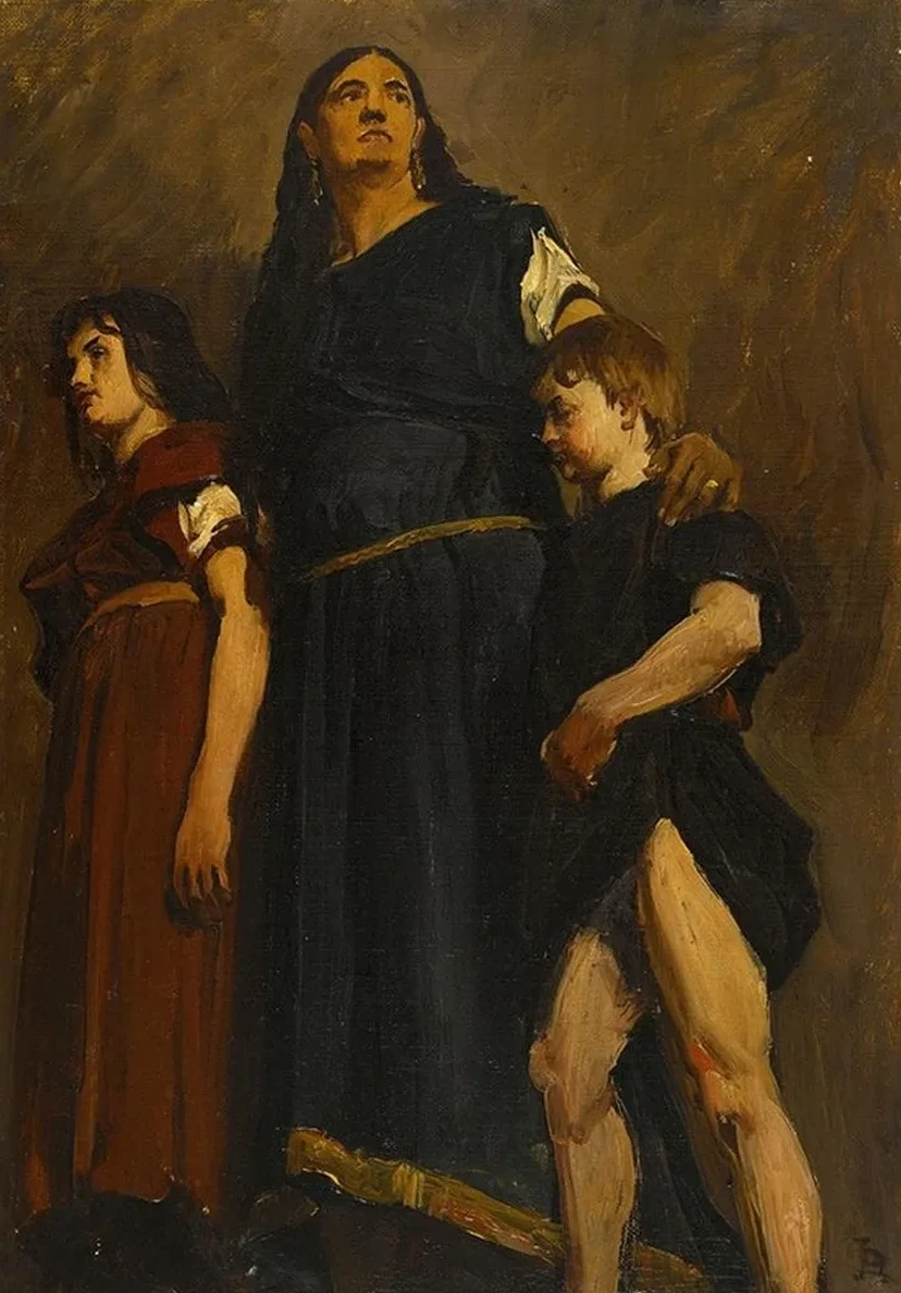 Femme M Rovingienne et Deux Enfants