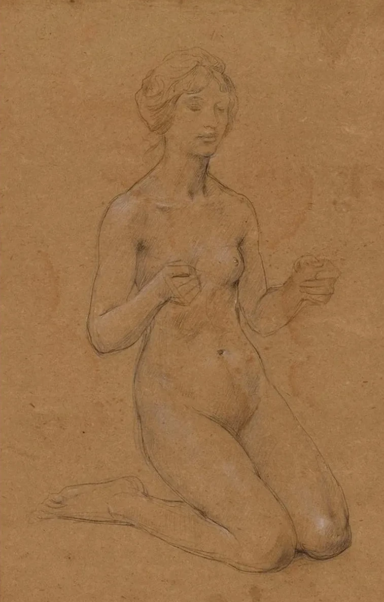 Femme Nue Agenouill E
