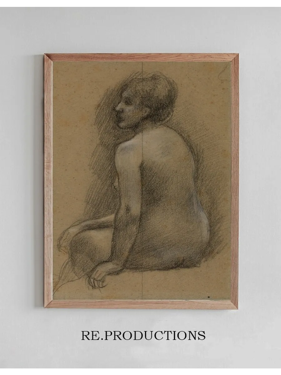 Femme Nue Assise de Dos