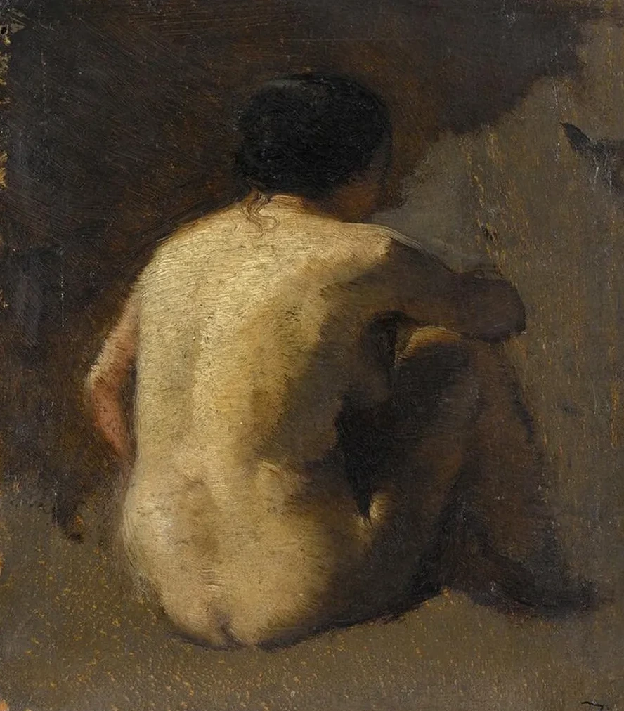Femme Nue Assise, Vue de Dos