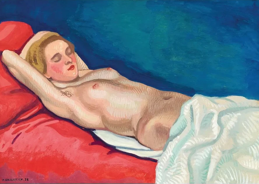 Femme Nue Couch E Sur Un Canap Rouge