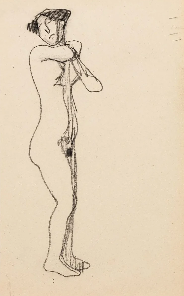 Femme Nue Debout de Trois Quarts Vers la Droite