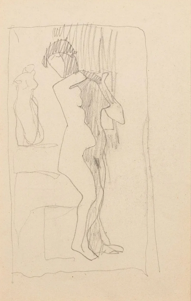 Femme Nue Debout de Trois Quarts Vers la Droite