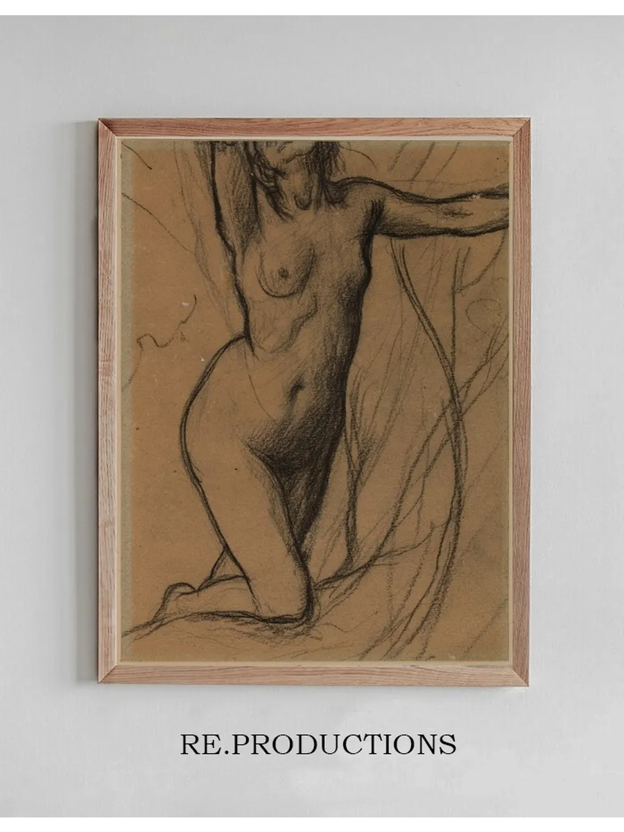 Femme Nue Genou, de Face