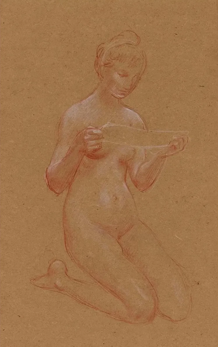 Femme Nue Genoux