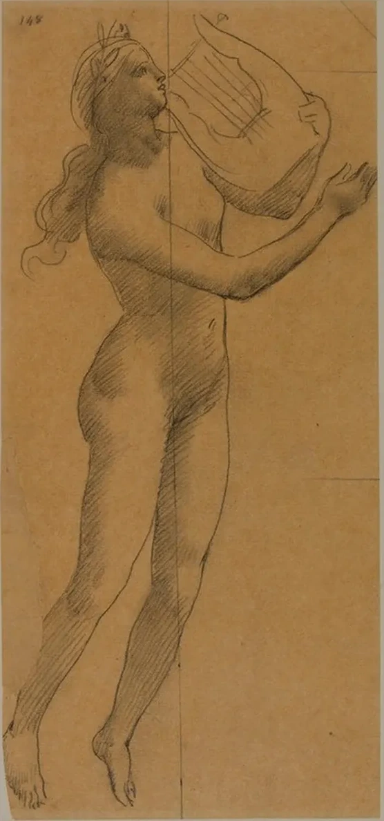 Femme Nue Tenant Une Lyre