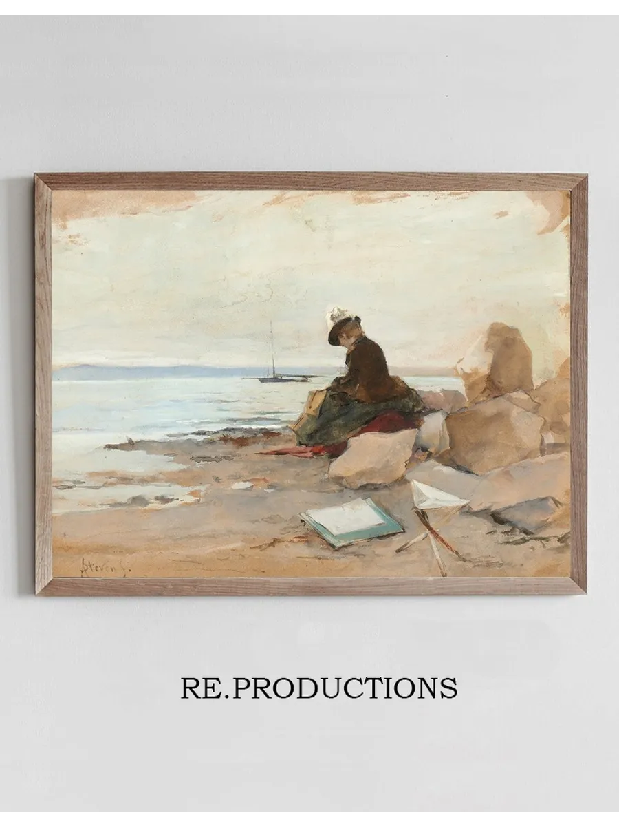Femme Peintre En Bord de Mer