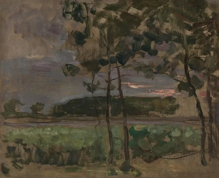 Field with Young Trees in the Foreground