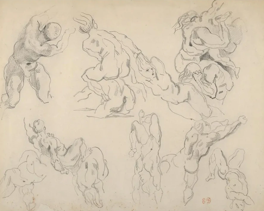 Figure Studies after Rubens's Fall of the Rebel Angels