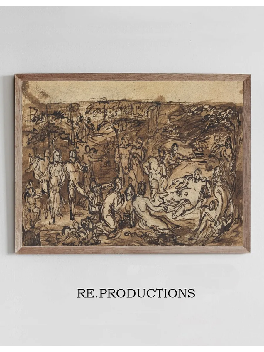 Figure Studies of a Group of People in a Wooded Clearing