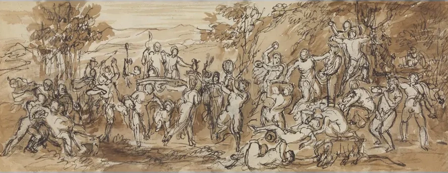 Figure Study of a Bacchanalia Celebration in a Wooded Landscape 2