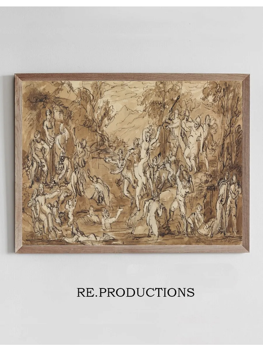 Figure Study of a Bacchanalia Celebration in a Wooded Landscape