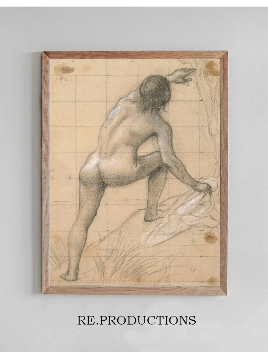 Figure Nue de Dos, Bras Gauche Tendu Vers le Haut