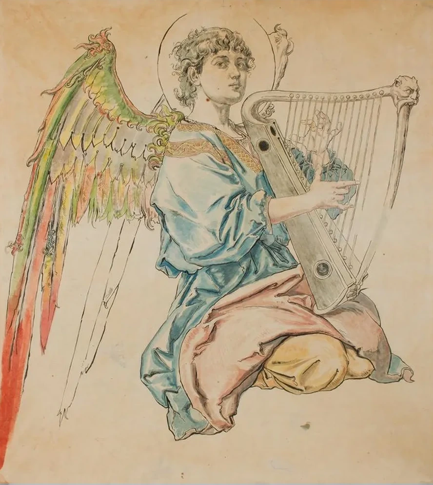 Figure of an Angel Playing the Lute