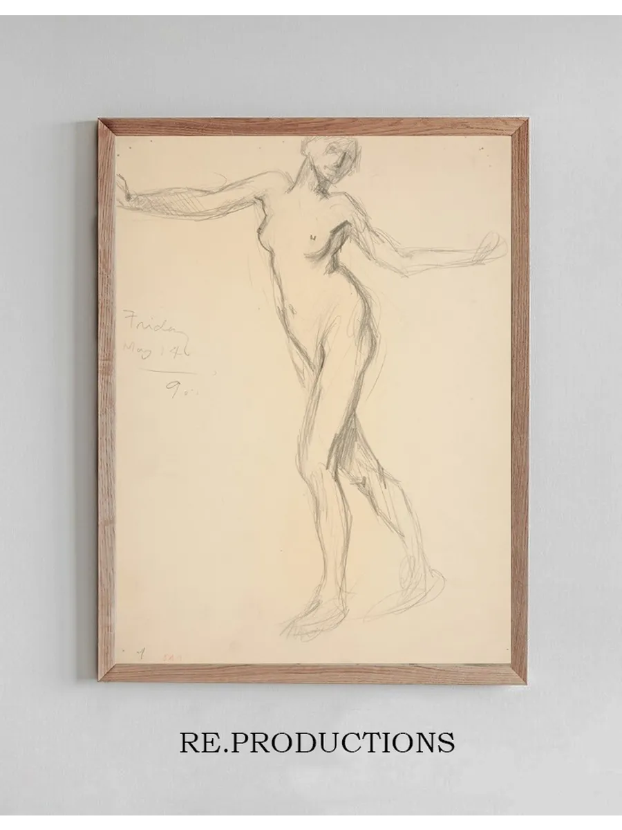 Figure Study for the Hours - (5 Am) Sketch for Mural for the State Capitol Building in Harrisburg, Pennsylvani