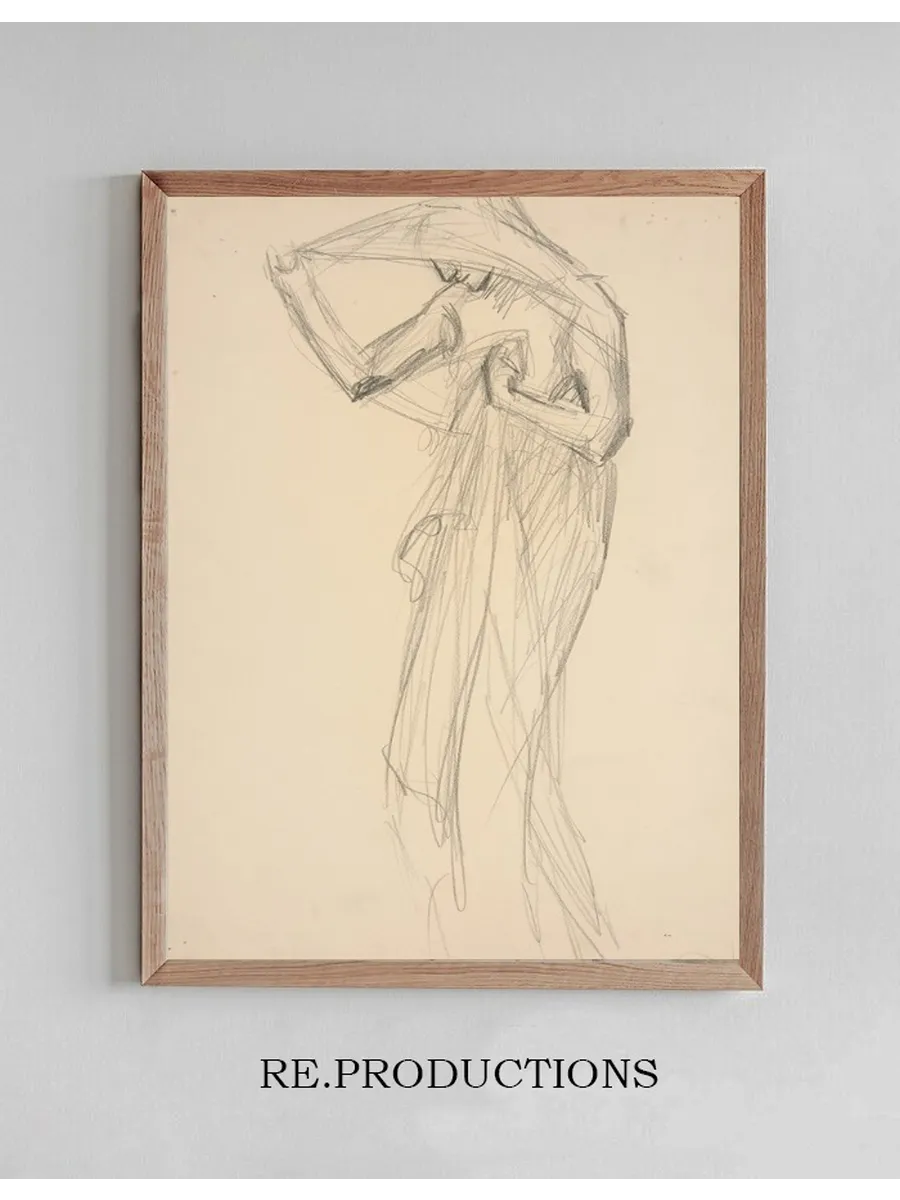 Figure Study for the Hours Sketch for Mural for the State Capitol Building in Harrisburg, Pennsylvania, 1902