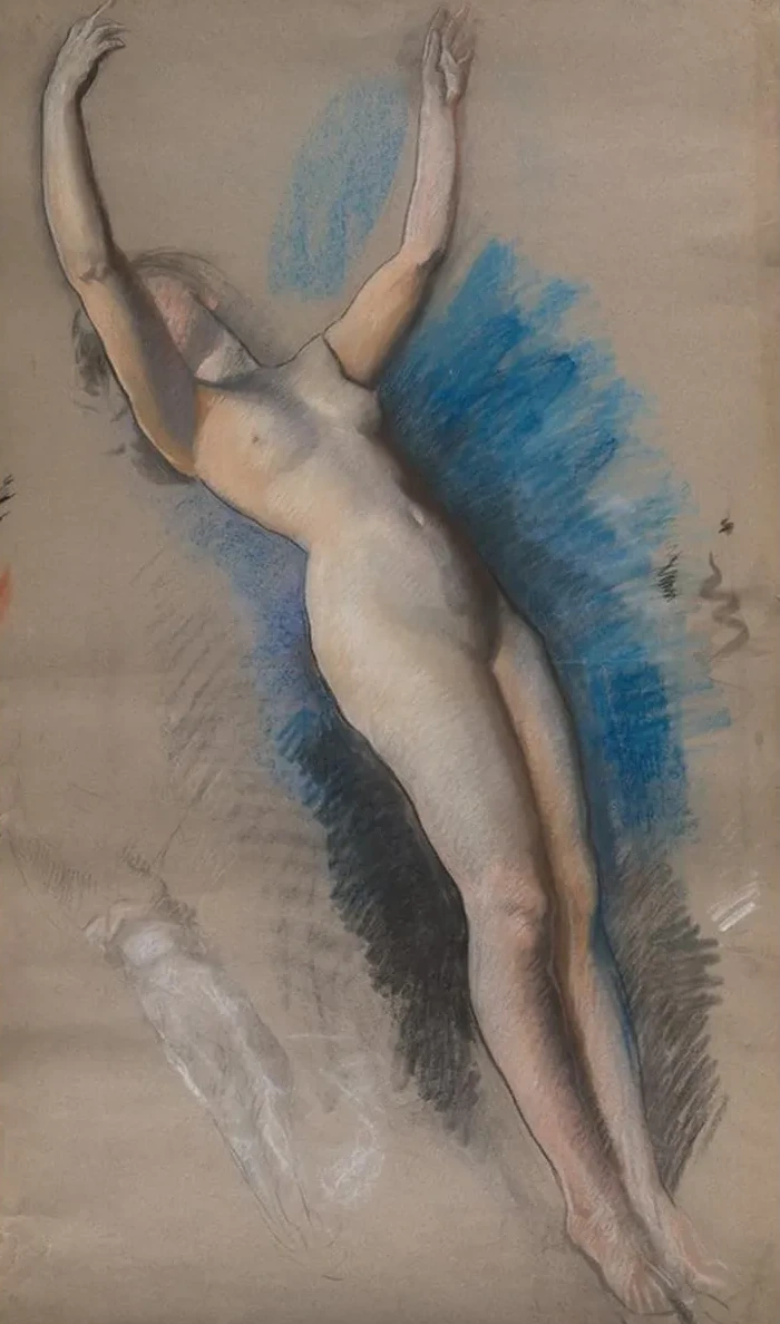Figure Study for the Spirit of Light, Lunette in the Rotunda of the Pennsylvania State Capitol Atharrisburg