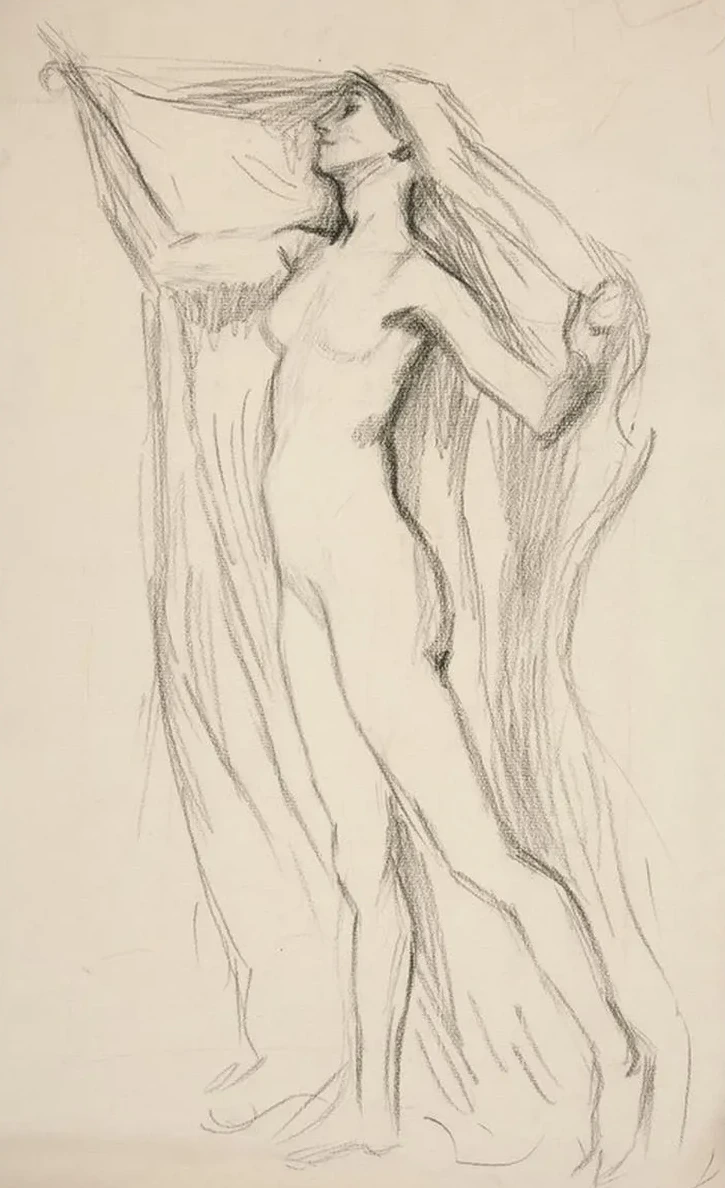 Figure Study for Mural at the State Capitol Building in Harrisburg, Pennsylvania, 1902
