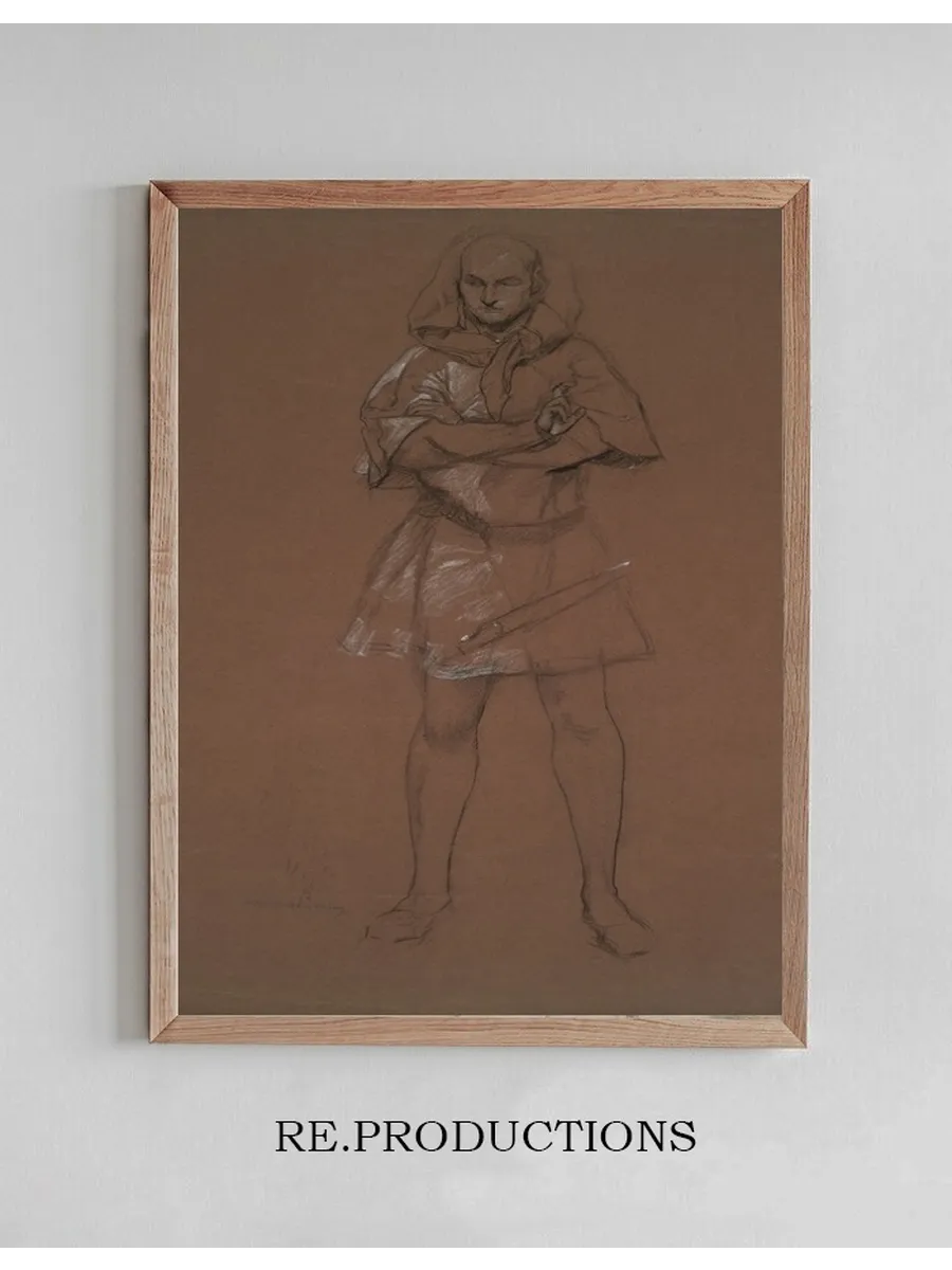 Figure Study. Man in Medieval Costume. Possibly a Study for Hamlet