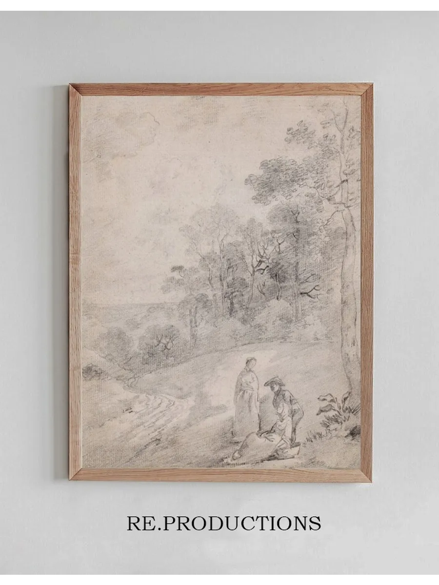 Figures By a Track Through a Wooded Landscape