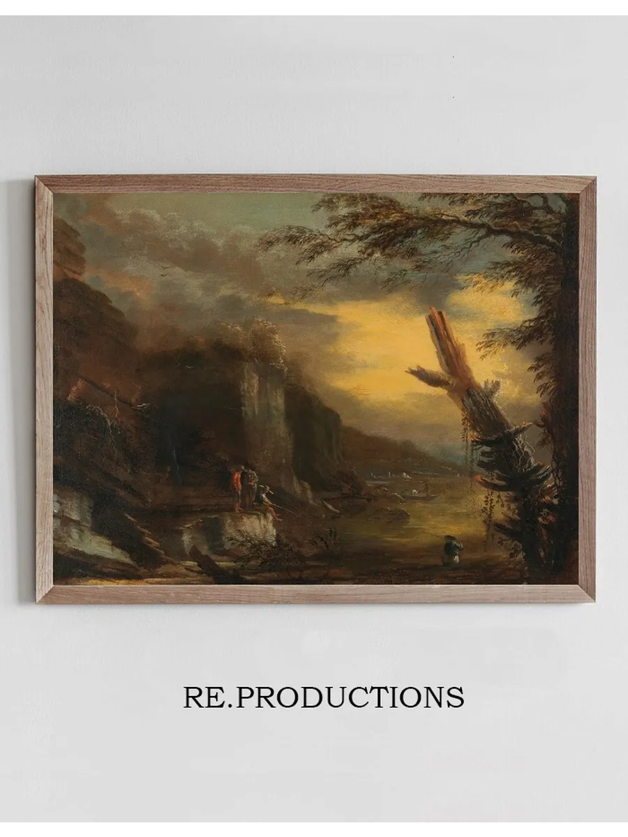 Figures Fishing in a Rocky Coastal Landscape