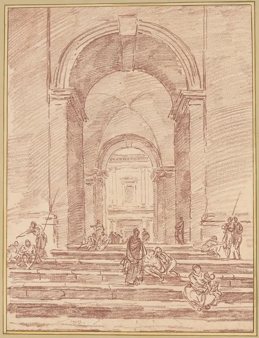 Figures in a Roman Arcade