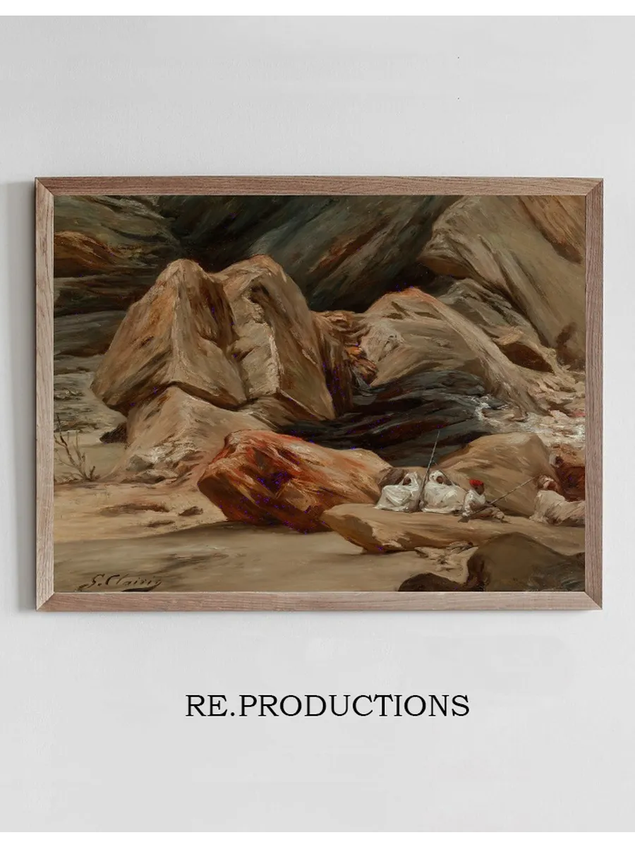 Figures Resting in the Mountains
