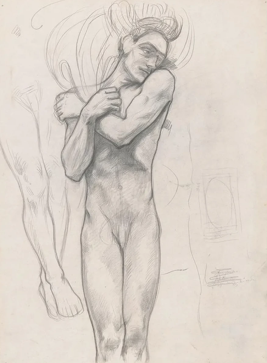 Figuurstudie Voor de Affiche Lucifer van Vondel