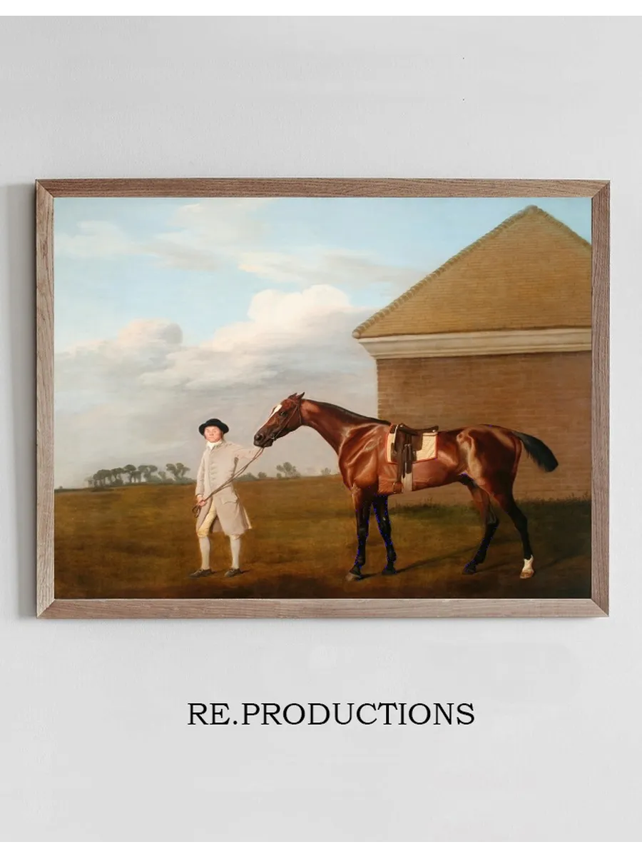 Firetail with His Trainer by the Rubbing - Down House on Newmarket Heath