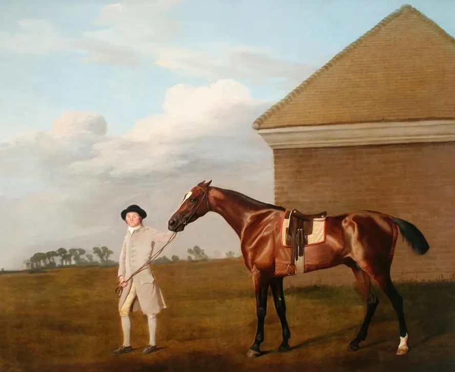 Firetail with His Trainer by the Rubbing - Down House on Newmarket Heath