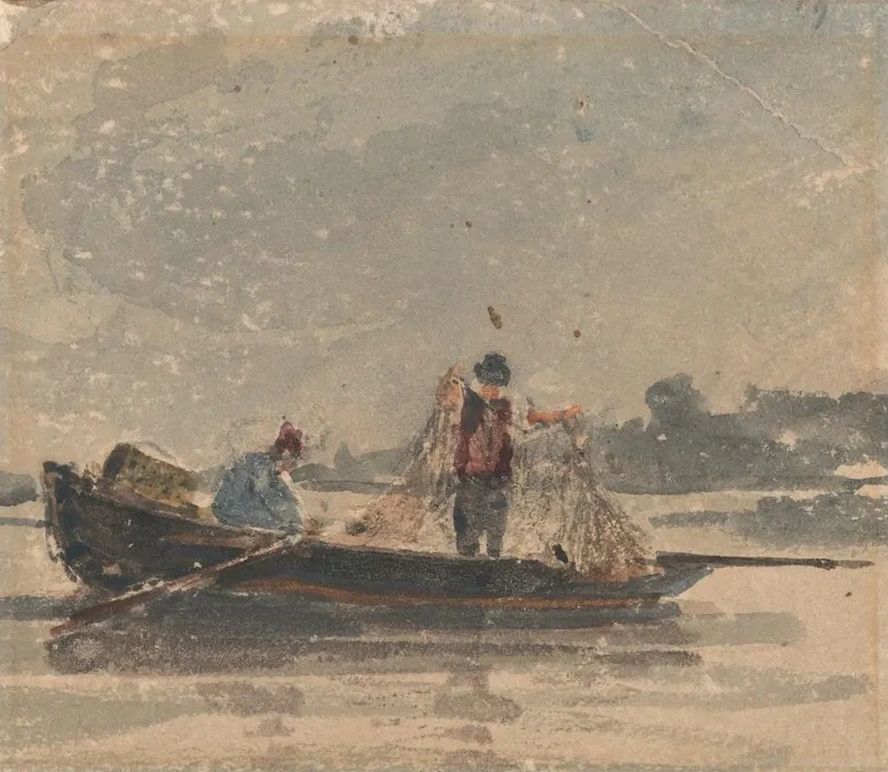 Fishermen Drawing a Net