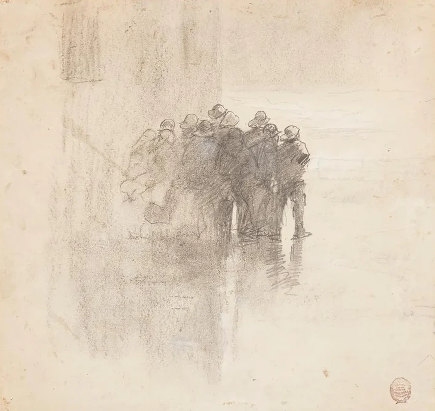 Fishermen in Oilskins, Cullercoats, England