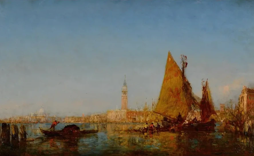 Fishing Boats in the Bacino, Palazzo Ducale and the Campanile Beyond