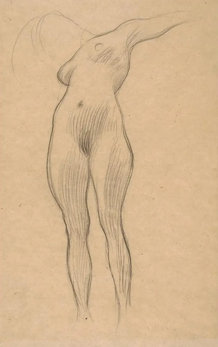 Floating Woman with Outstretched Arm (study for Medicine)