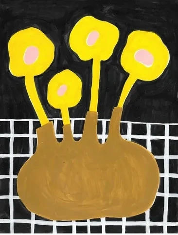 Flowers in Brown Vase
