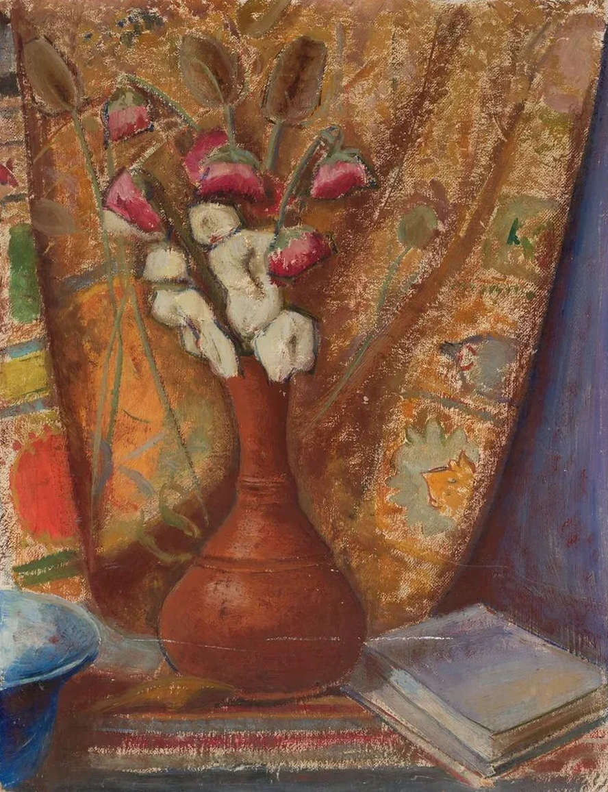 Flowers in a Clay Flower - Vase