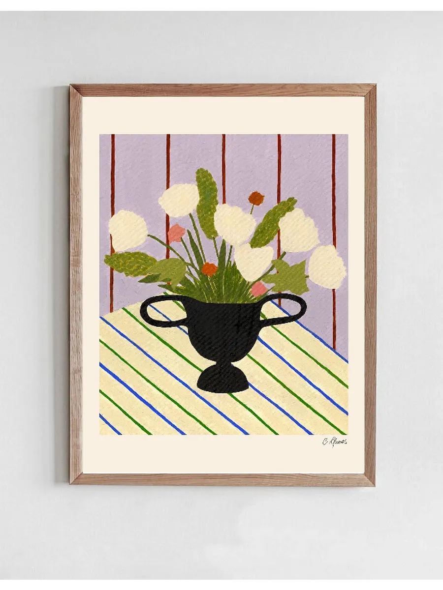 Flowers on Striped Cloth