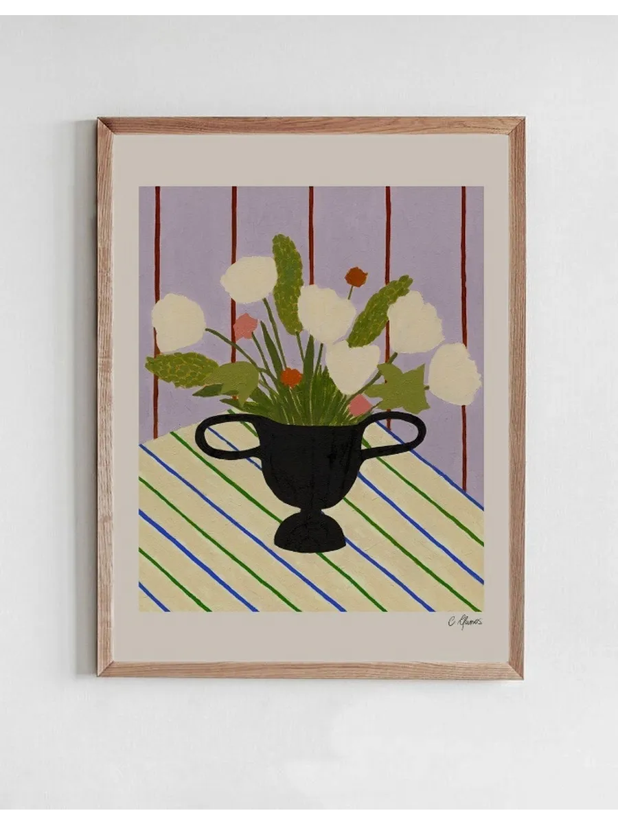 Flowers on Striped Cloth