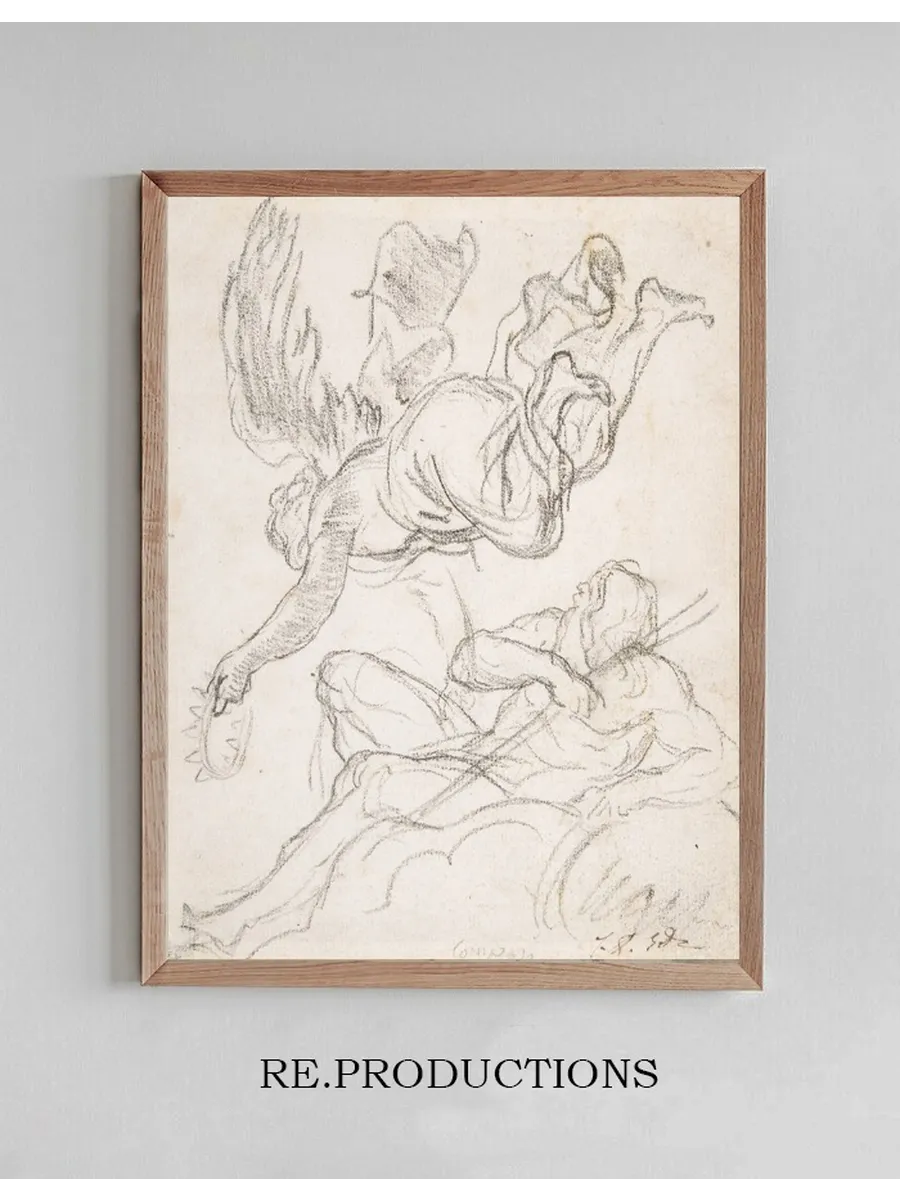Flying Figure Holding a Crown, Reclining River God