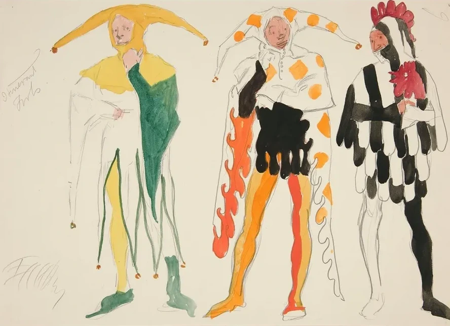 Fools, costume sketch for Henry Irving's Planned Production of King Richard II