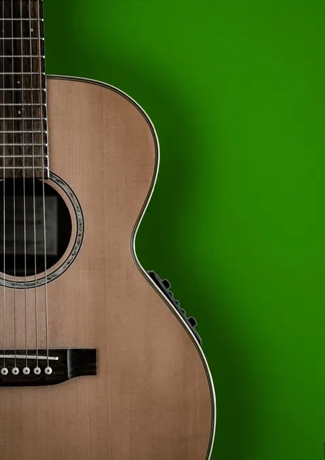 Fotoplakat Akustisk Guitar Med Green Baggrund