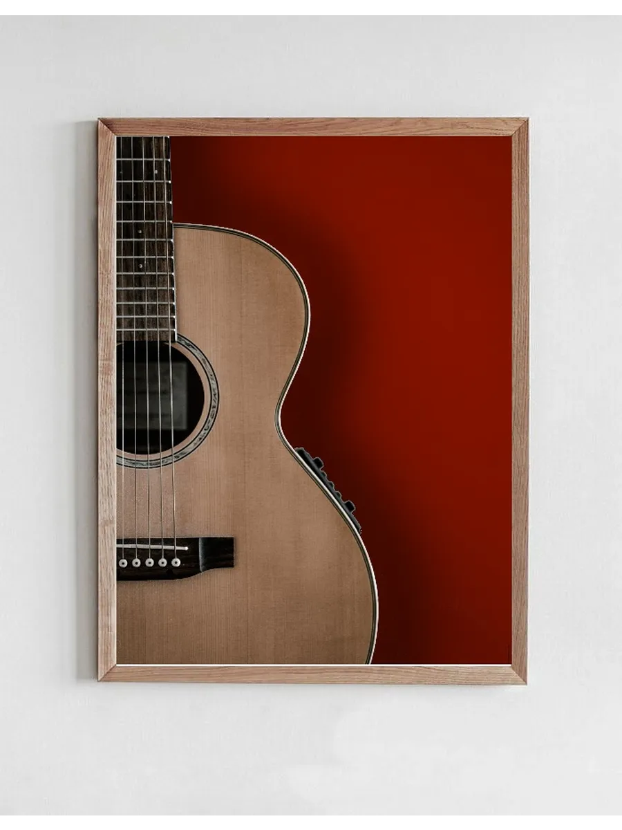 Fotoplakat Akustisk Guitar Med R D Baggrund