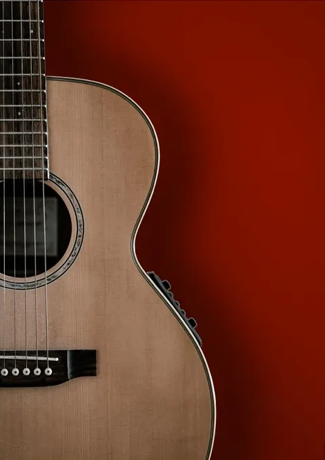 Fotoplakat Akustisk Guitar Med R D Baggrund