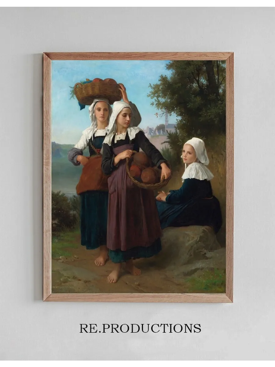 Fouesnant Girls Returning From The Market
