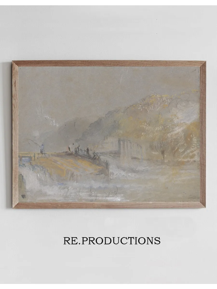 Foul by God River Landscape with Anglers Fishing From a Weir